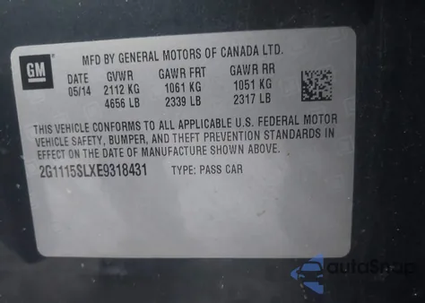 2014 Chevrolet Impala 1Lt z USA, uszkodzony, nr VIN 2G1115SLXE9318431